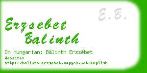 erzsebet balinth business card