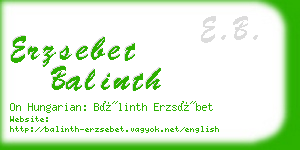 erzsebet balinth business card